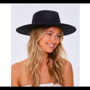 Black felt fedora western hat